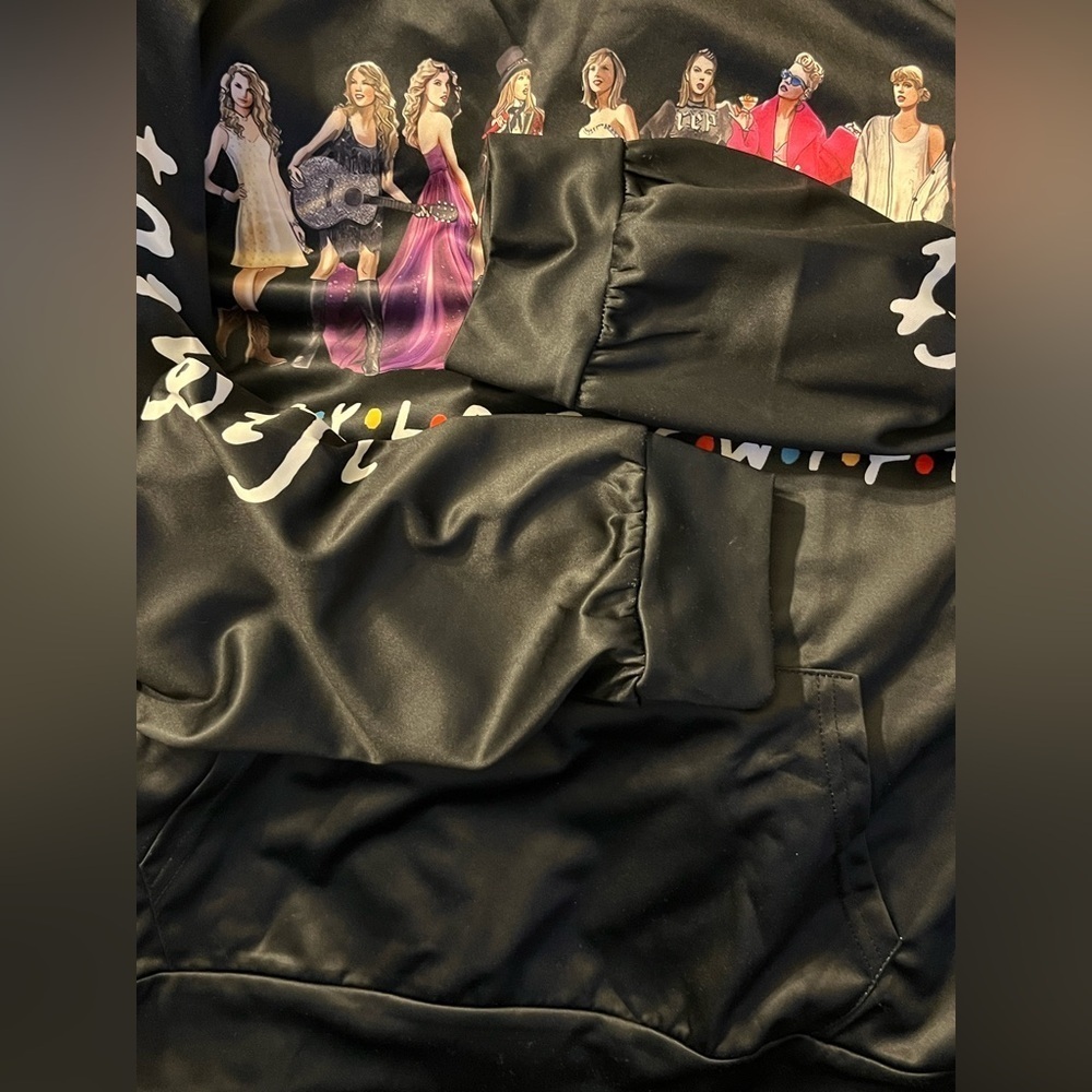 NEW- Taylor Swift Eras Hoodie (Folklore) SIZE: Large  COLOR: Black - Picture 5 of 9